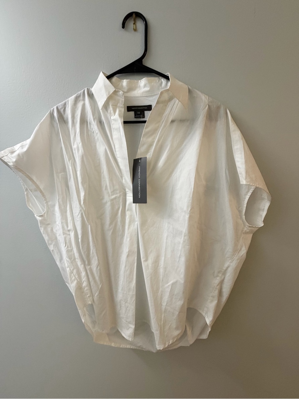 French Connection White Short-Sleeve Button-Down Shirt
